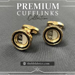 Golden Round Cufflinks For Men's