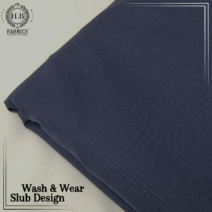 Navy Blue Slub Design Unstitched Men's Kameez Shalwar.