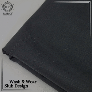 Black Slub Design Unstitched Men's Kameez Shalwar.
