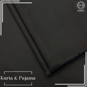 Black Jacquard Men's Unstitched Kurta.