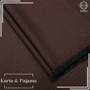Dark Maroon Jacquard Men's Unstitched Kurta.