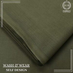 Seaweed Olive Self Design Unstitched Men's Kameez Shalwar.