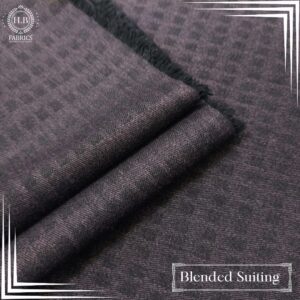 Check Purple Blended Unstitched Men's Suiting Fabric.