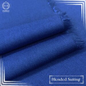 Royal Blue Blended Unstitched Men's Suiting Fabric.