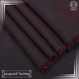 Dark Maroon Jacquard Men's Unstitched Waist Coat Fabric..