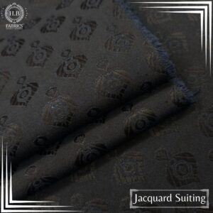 Navy Blue Jacquard Men's Unstitched Waist Coat Fabric.