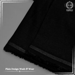 Classic Black Plain Unstitched Men's Kameez Shalwar.