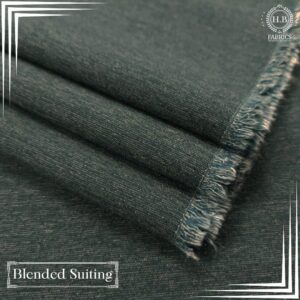 Green Blended Unstitched Men's Suiting Fabric
