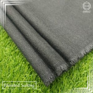 Gray Blended Unstitched Men's Suiting Fabric