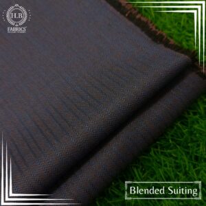 Purple Blue Stripes Blended Unstitched Men's Suiting Fabric