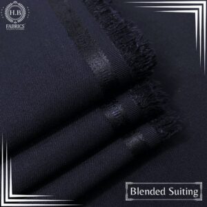 Premium Navy Blue Blended Unstitched Men's Suiting Fabric.