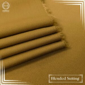 Old Gold Blended Unstitched Men's Suiting Fabric.