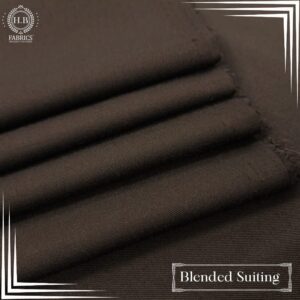 Dark Brown Blended Unstitched Men's Suiting Fabric.