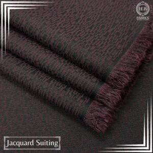 Dark Purple Jacquard Men's Unstitched Waist Coat Fabric.