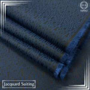 Royal Blue Jacquard Men's Unstitched Waist Coat Fabric.